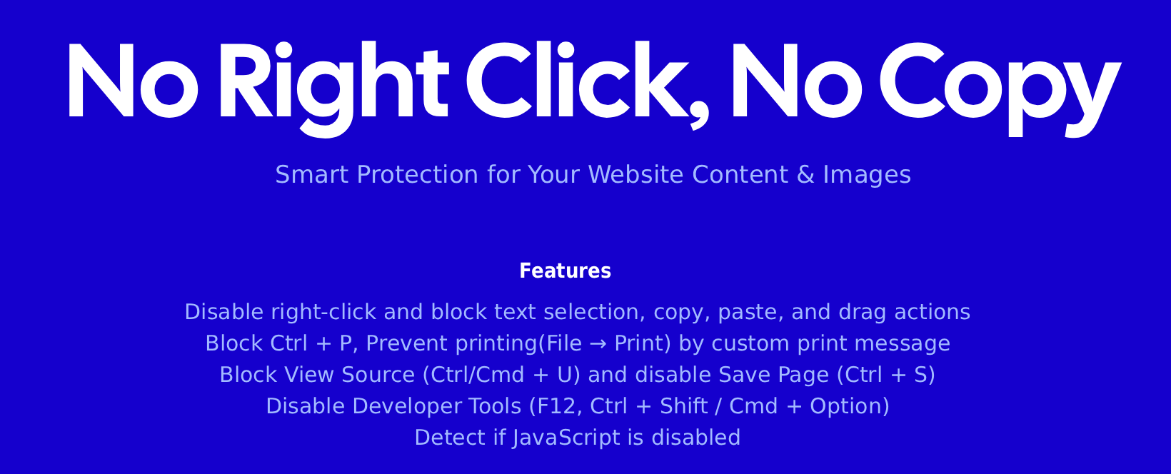 No Right Click, No Copy
